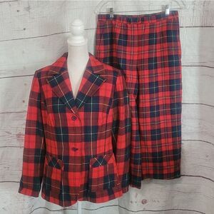 Vintage Pendleton Boyd Tartan Wool Blazer and pants Size 14